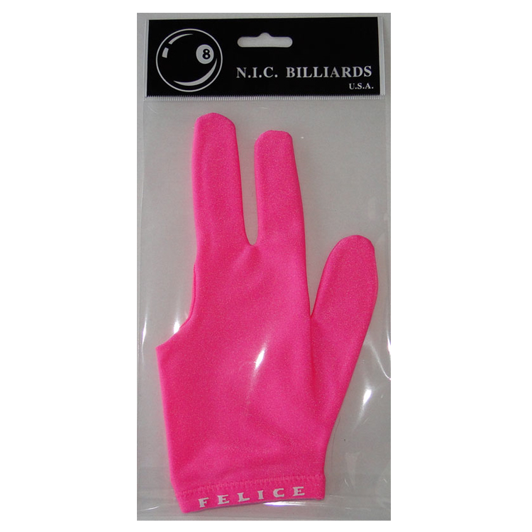 FELICE N.I.C 2 BILLIARDS USA Pool Cue Gloves 3 Finger Glove PRETTY PINK New 